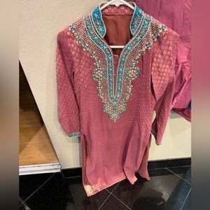 Light pink and blue Pakistani/ Indian wedding wear